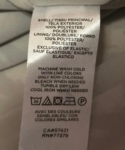 Ann Taylor  Gray White Floral Long Sleeve Smocked Turtleneck Blouse Top Size M