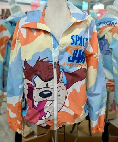 Members Only Space Jam Looney Tunes Windbreaker Jacket Taz Bugs Bunny Small - Image 1