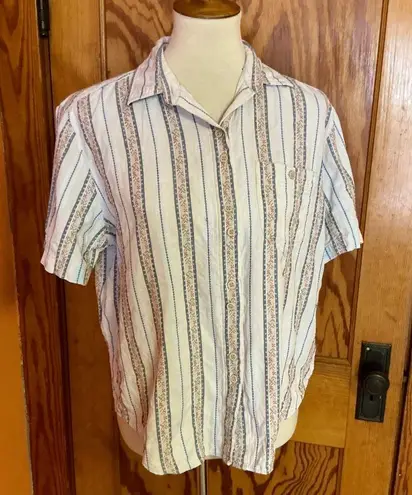 Cabin creek Retro 90s  stripes & flower button down top