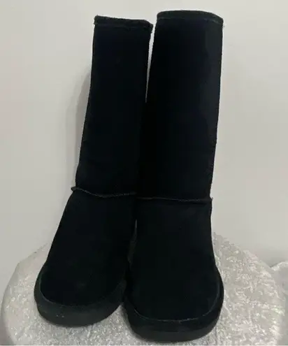 Bearpaw Eva Tall Black Suede Boots – Size 7 (B36)