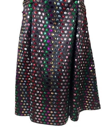 Vintage 80s Nadine Rainbow Swiftie Disco Ball Sequin Strapless Mini Dress Black