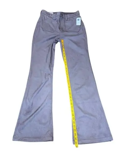 NWT The Gap SZ.26 High Rise Vegan Suede Retro ’70s Flare Jeans Pants Grey Gray