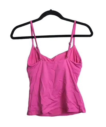 ANDIE NWT Longline Tank Top Rouge Pink Bikini Adjustable Ruched Scoop Neck Small
