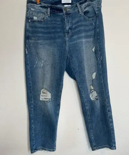 Lane Bryant  distressed high rise straight jeans