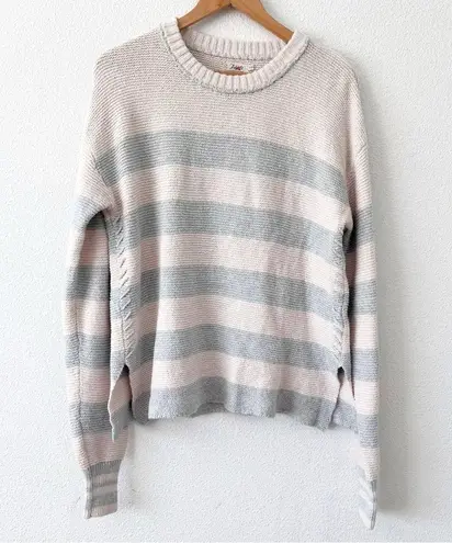 Faherty Ojai Cotton Blend Sweater in Nautical Stripe Gray