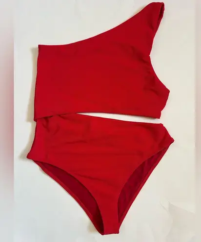 Beach Riot CELINE ONE PIECE cut out swimwear red sz large nwt