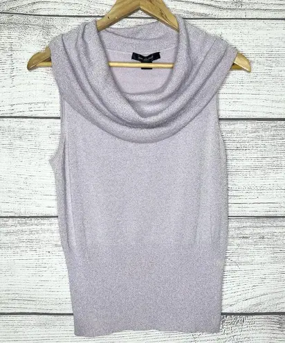 499 South Lavender Purple Shimmer Sleeveless Cowl Neck Blouse Top Size Large