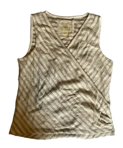 Maeve anthropologie beige and white striped towel-like tank top