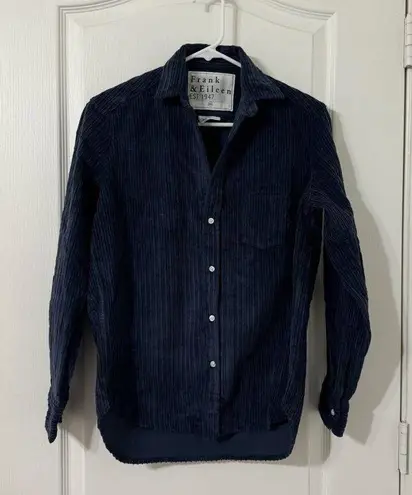 Frank & Eileen Relaxed Fit Corduroy Button-Up Shirt Lagoon Blue XXS