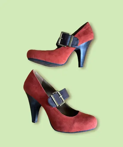Fergalicious Retro Faux Suede Heels