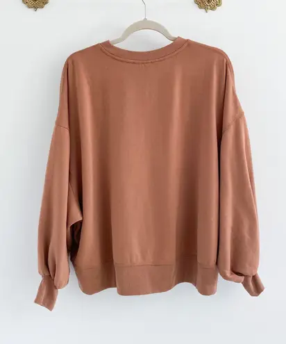 Zenana Outfitters Boutique Tan Brown Mocha Oversized Crew Sweatshirt