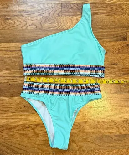 Women’s Medium Turquoise Green Purple One Shoulder 2