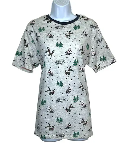 Free Planet T-Shirt Christmas Print All Over Santa Short Sleeve