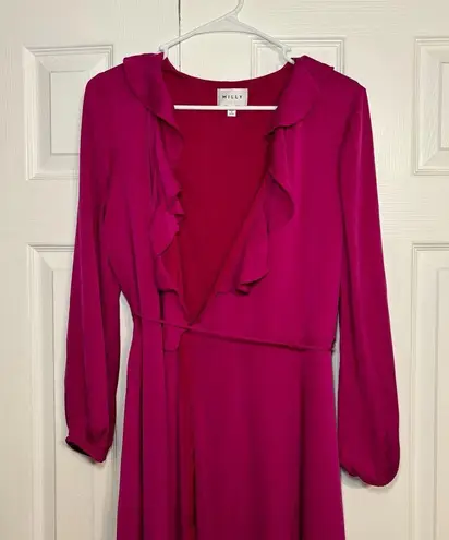 Milly Emalee Silk-Blend Ruffle Dress *FLAWED*