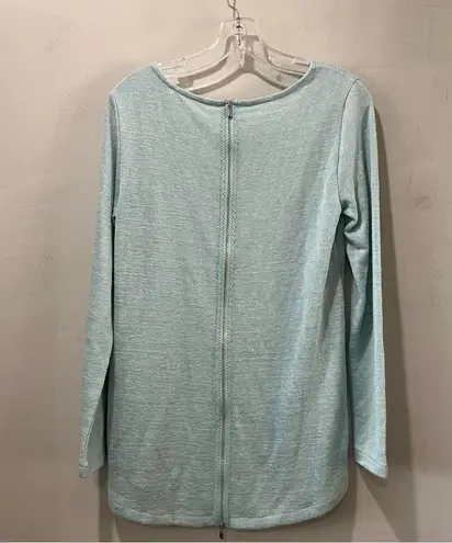 Soft Surroundings light green tunic long sleeve Lightweight Size Small Zip Back - Image 6
