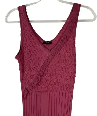 Komarov Sz XS/S Women's Mauve Pink Vneck Pleated Skirt Sleeveless Maxi Dress