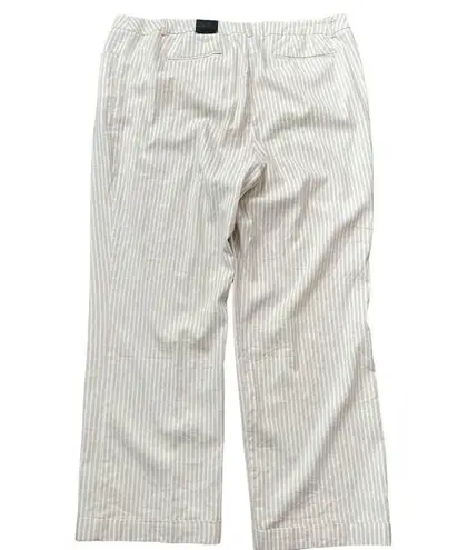 Lane Bryant  Lena Pants NWT Cream Stripe Linen Trouser Size 22 NEW