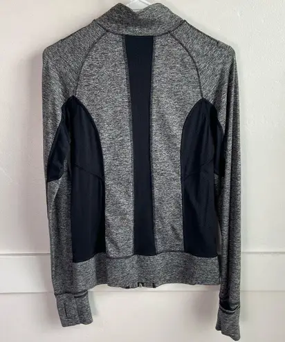 Reva Activewear Heather Gray and Black Full Zip Jacket