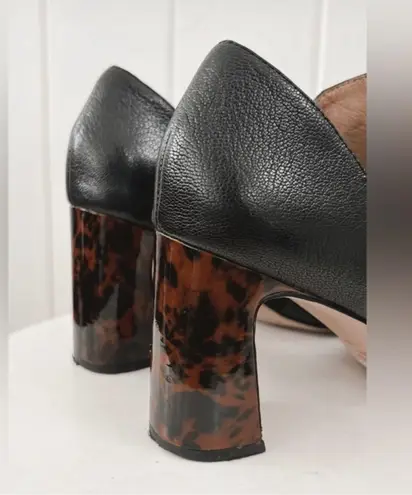 Corso Como Maybel Black Leather Peep Toe
Tortoise Shell Block Heels Women 8.5