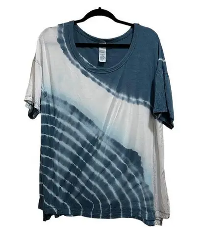 JoyLab oversize short sleeve shirt green and white tie dye size medium