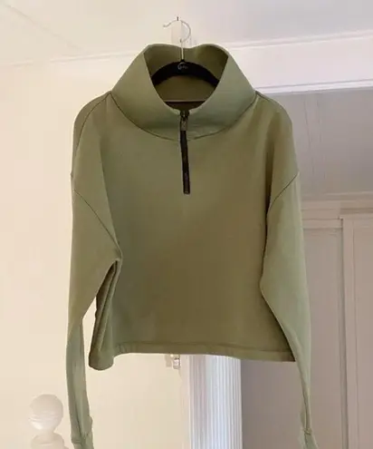 Dudley Stephens Dunning Quarter Zip Pullover in Power Stretch Army Green M $158 Size M
