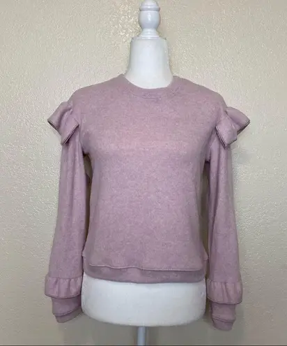 Leyden Ruffle Sleeve Sweater in Pink Size XL NWT