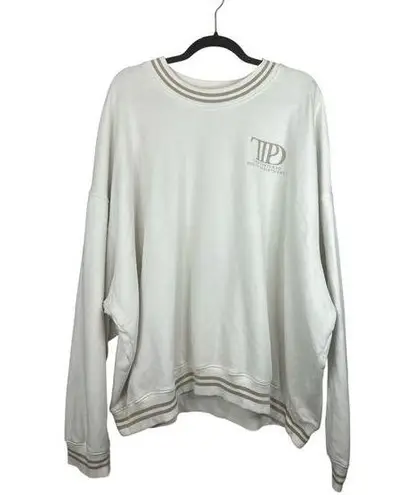 Taylor Swift ‘Tortured Poets Department’ Cream Beige Crewneck Pullover Size 3XL White