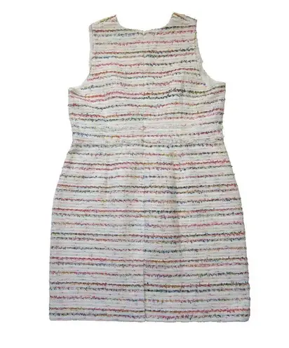 J.Crew NWT  Sheath in Ivory Rainbow Multi Tweed Sleeveless Fringe Dress 18