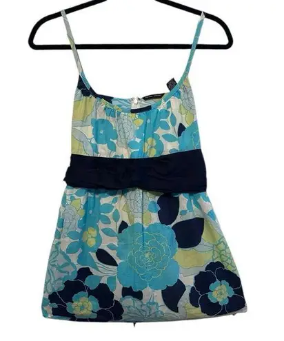 Vintage Y2K NY&Co Floral Baby Doll Tank Top Blue Green Spaghetti Strap medium