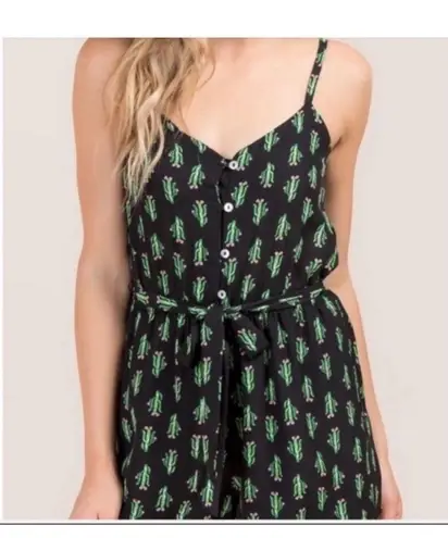 Francesca's Cactus Romper Size Medium. Black