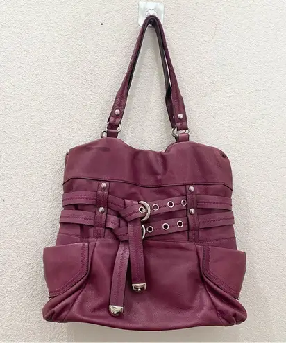 B Makowsky B. MAKOWSKY 100% Genuine Leather Magenta Purple Large Shoulder Bag