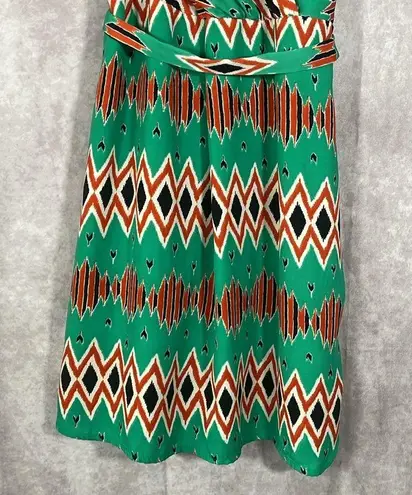 JustFab  Orange & Green Zig Zag V-Neck Tank Dress | Size Medium