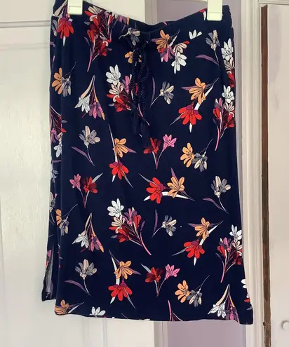 St. John ’s Day Rayon Blended Floral Blue Skirt Size M