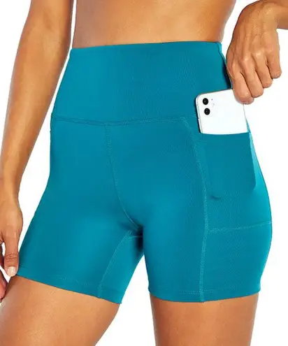 Bally Total Fitness High rise side pocket 5” workout gym shorts size small NWT