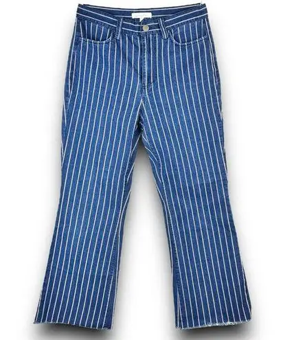 Current Air  Cropped Mid Rise Bootcut Jeans Blue Red White Stripes Lightweight XS