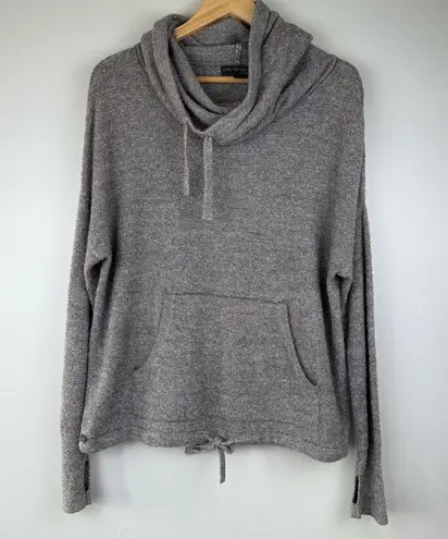 Barefoot Dreams Gray M Sweater Cozy Chic Lite Pebble Beach Pullover Cowl Neck