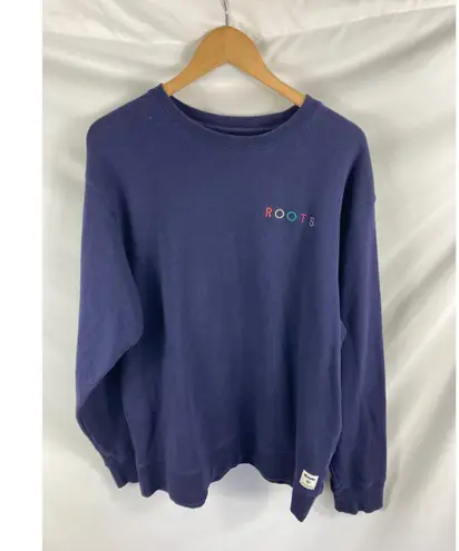 Roots Womans Purple Rainbow Logo Sweatshirt Size Large