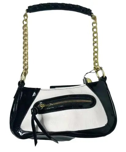 Akademiks NEW  Y2K Black and White Embossed Logo Purse with Chain Strap MSRP $48