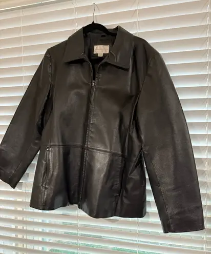 Worthington Black Vintage  Leather Zip Up Jacket in size XL - Image 1