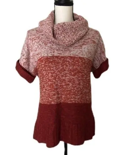 Love Rocks Cowl Neck Knit Sweater Top Size M Red Size M