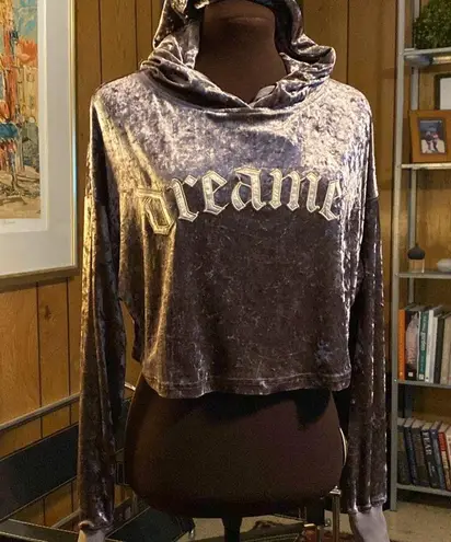 Essue Velvety Cropped Sweatshirt DREAMER hoodie,