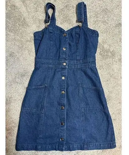 Lulus Women's Sleeveless Blue Denim Button