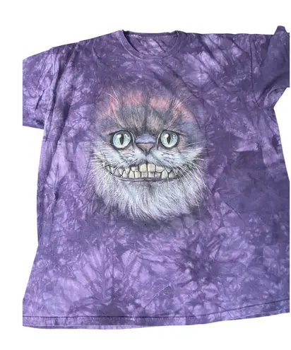 The Mountain Cheshire Cat Fat T Shirt Purple Tie Dye Alice Wonderland Size 3XL