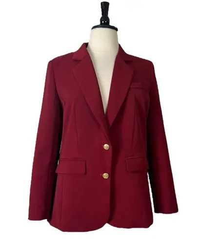 PRETTYGARDEN New Blazer 2 Button Pockets Notch Lapel Cranberry Red Women’s XL