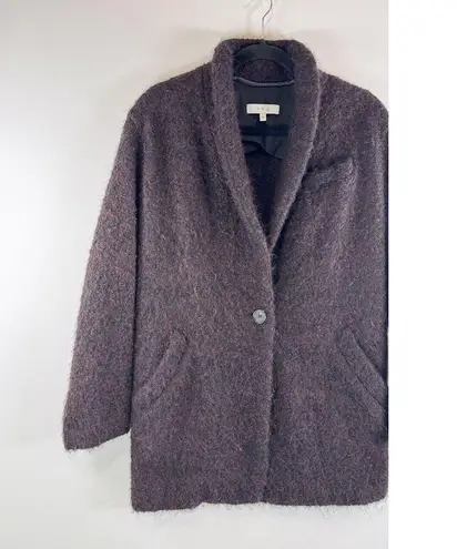 IRO Womens Blazer Burgundy Rafa One Button Oversized Alpaca Wool Jacket 36 Small