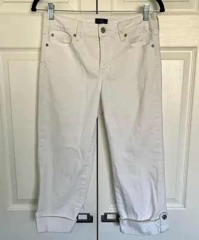 NYDJ White Lift Tuck Crop Denim Jeans Size 4