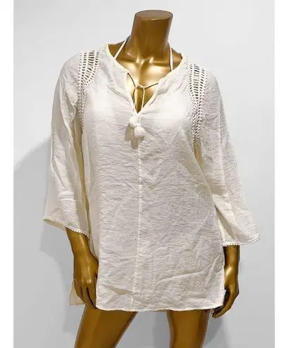 Robin Piccone Women's Off-White Swim Cover-Up Tunic Size S