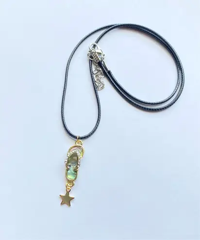 Handmade cute boho beach shell flip flops sandal necklace🌟