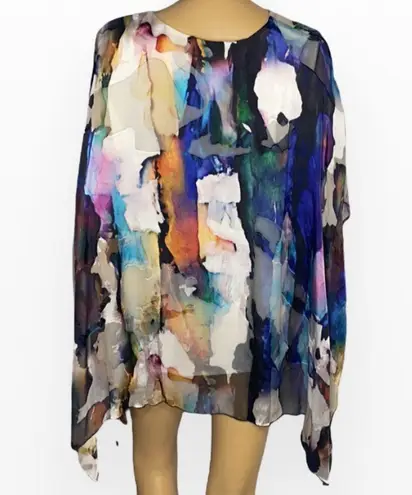 Caroline Rose Hand Painted Devore Caftan, Petite Size undefined