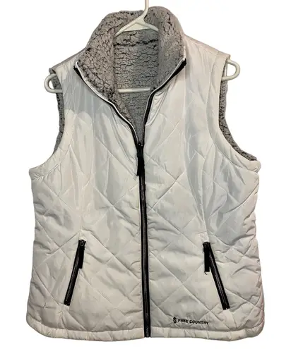 Free Country Stratus Lite Women's Reversible Vest White Size Medium Flaw Shown